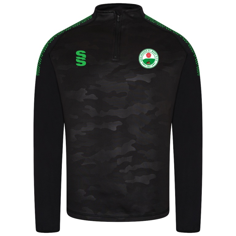 Camo 1/4 Zip Performance Top : Black