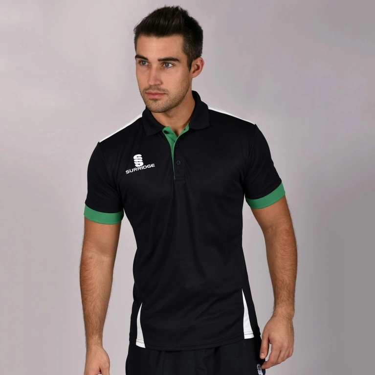 Blade Polo Shirt : Black / Emerald / White